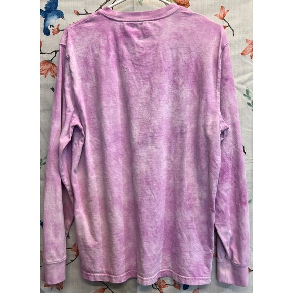 American Eagle Pink Tie Dye Medium Long Sleeve Shirt 100% Cotton - Picture 2 of 5